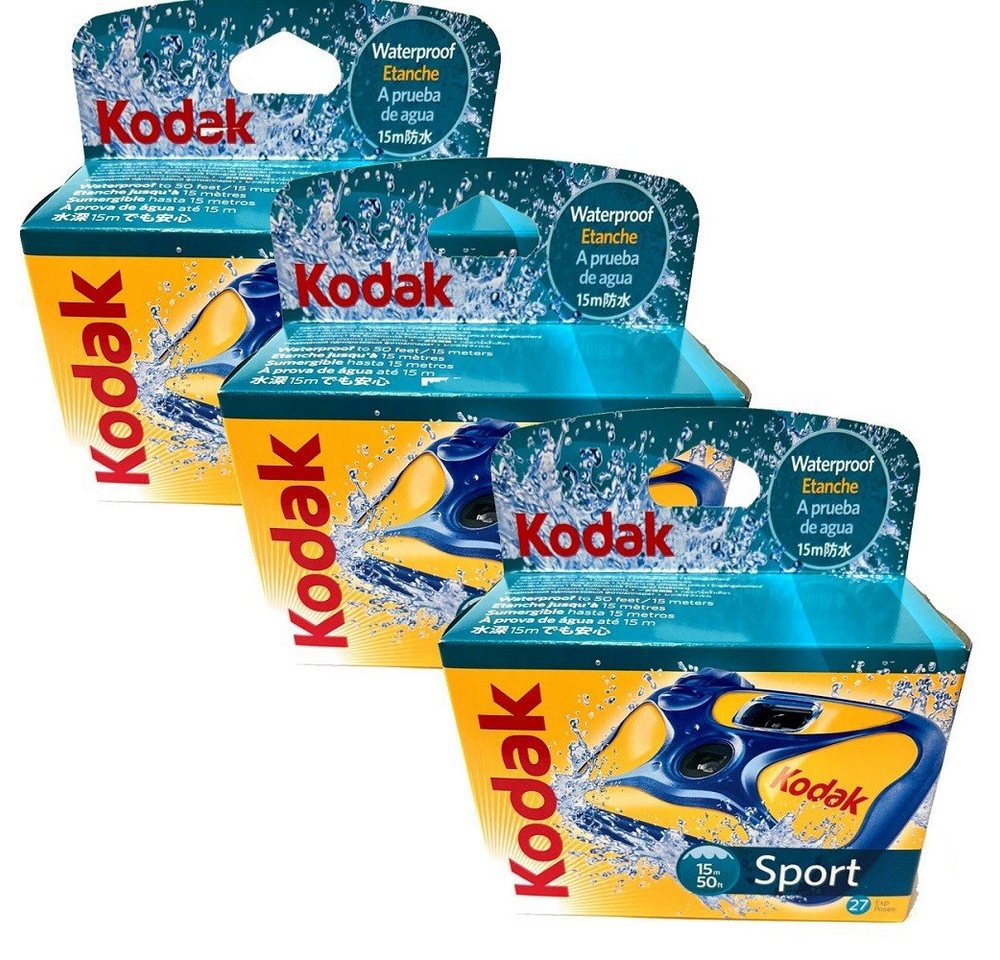 Kodak 3x Kodak Sport 27 Aufnahmen ISO 800 Einwegkamera von Kodak