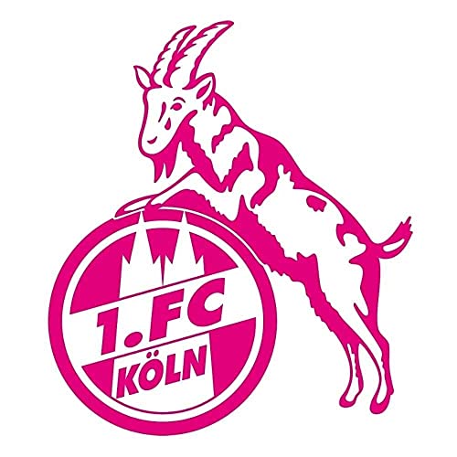 1. FC Köln Aufkleber Hennes pink 8 cm, Autoaufkleber, Sticker - Plus Lesezeichen I Love Köln von Köln Cologne