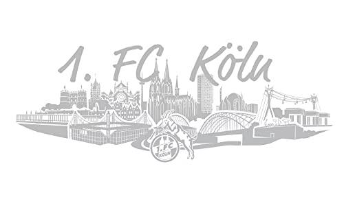 1. FC Köln Autoaufkleber - Skyline - silbern Sticker Aufkleber - Plus Lesezeichen I Love Köln von Köln Cologne