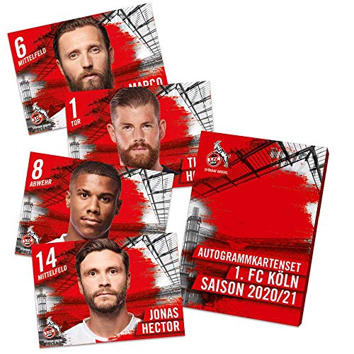 1. FC Köln Autogrammkarten Team 2020/21 Sammelkarten unsigniert Autographs Card - Plus Lesezeichen I Love Köln von Köln Cologne