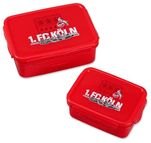 1. FC Köln Brotdose - Skyline - 2er Set Lunchbox | Frühstücksbox | Vorratsdose - Plus Lesezeichen I Love Köln von Köln Cologne