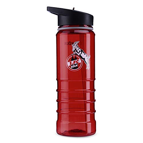 1. FC Köln Trinkflasche Sport rot transparent, Flasche 0.75 l, Bottle - Plus Lesezeichen I Love Köln von Köln Cologne