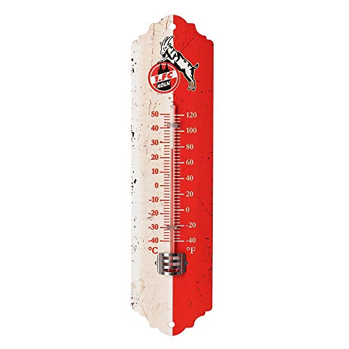 1. FC Köln Wandthermometer - Vintage - Thermometer analog - Plus Lesezeichen I Love Köln von Köln Cologne