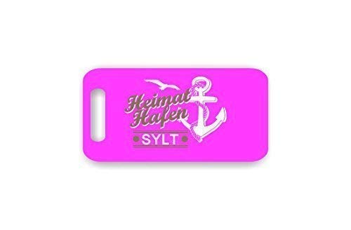 Kofferschnute Anhänger Heimathafen Sylt Kofferanhänger Taschenanhänger , Farbe pink von Kofferschnute