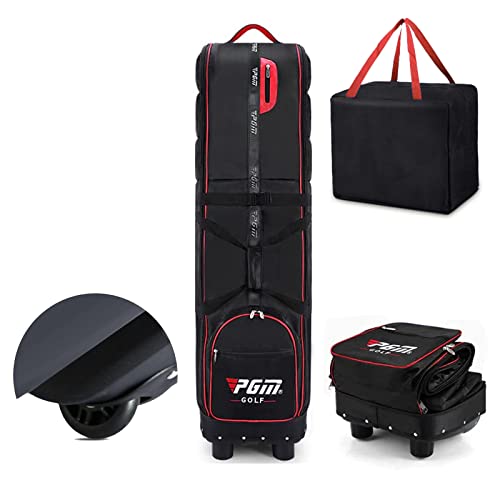KOFULL Golf Reisetasche Golf Tragebags Golf Travel Bags gepolstert, faltbar, inklusive Aufbewahrungstasche (schwarz-rot) von KOFULL
