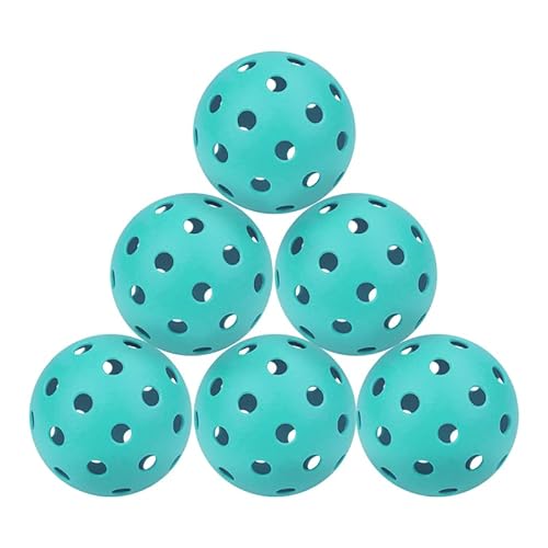 Kofull Pickleball-Bälle für den Außenbereich, 6 Stück, 40 Löcher, entspricht USAPA-Standard, Blaugrün von Kofull