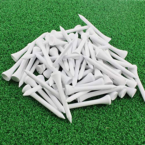 KOFULL Professionelle Golf-Tees aus Holz, Größe 54 mm, Weiß, 100 Stück von Kofull