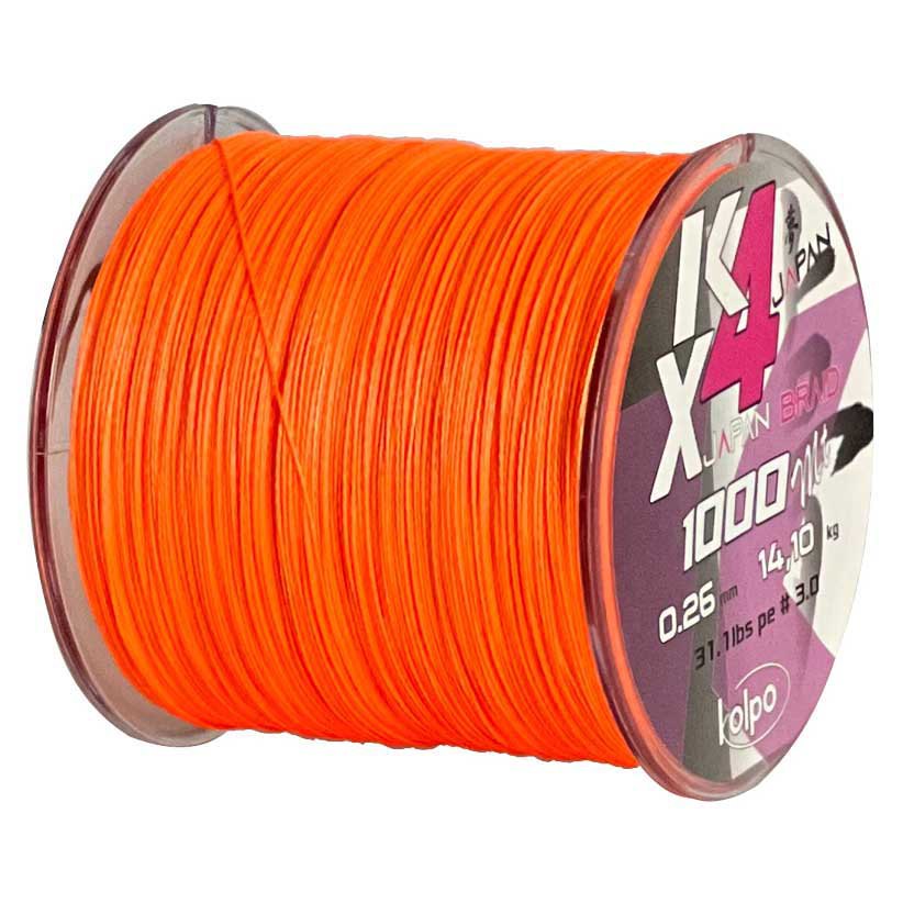 Kolpo Kx4 1000 M Braided Line Orange 0.500 mm von Kolpo
