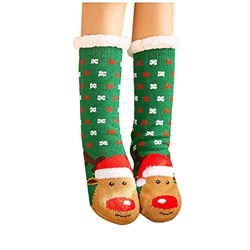 Kolylong® Weihnachtssocken Damen Dicke Warme Lustige Bunte Socken Anti-Rutsch Bodensocken Winter Warme Plüschsocken Super Weiche Thermosocken Bequeme für Frauen von Koly-Hundebett