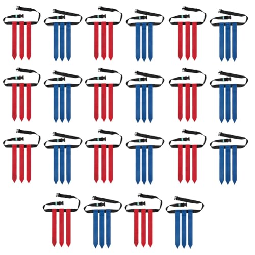 Komdndht 22 Stück Fußball-Flaggen-Fußballgürtel für Sporttraining, Wettbewerb, Blau + Rot von Komdndht