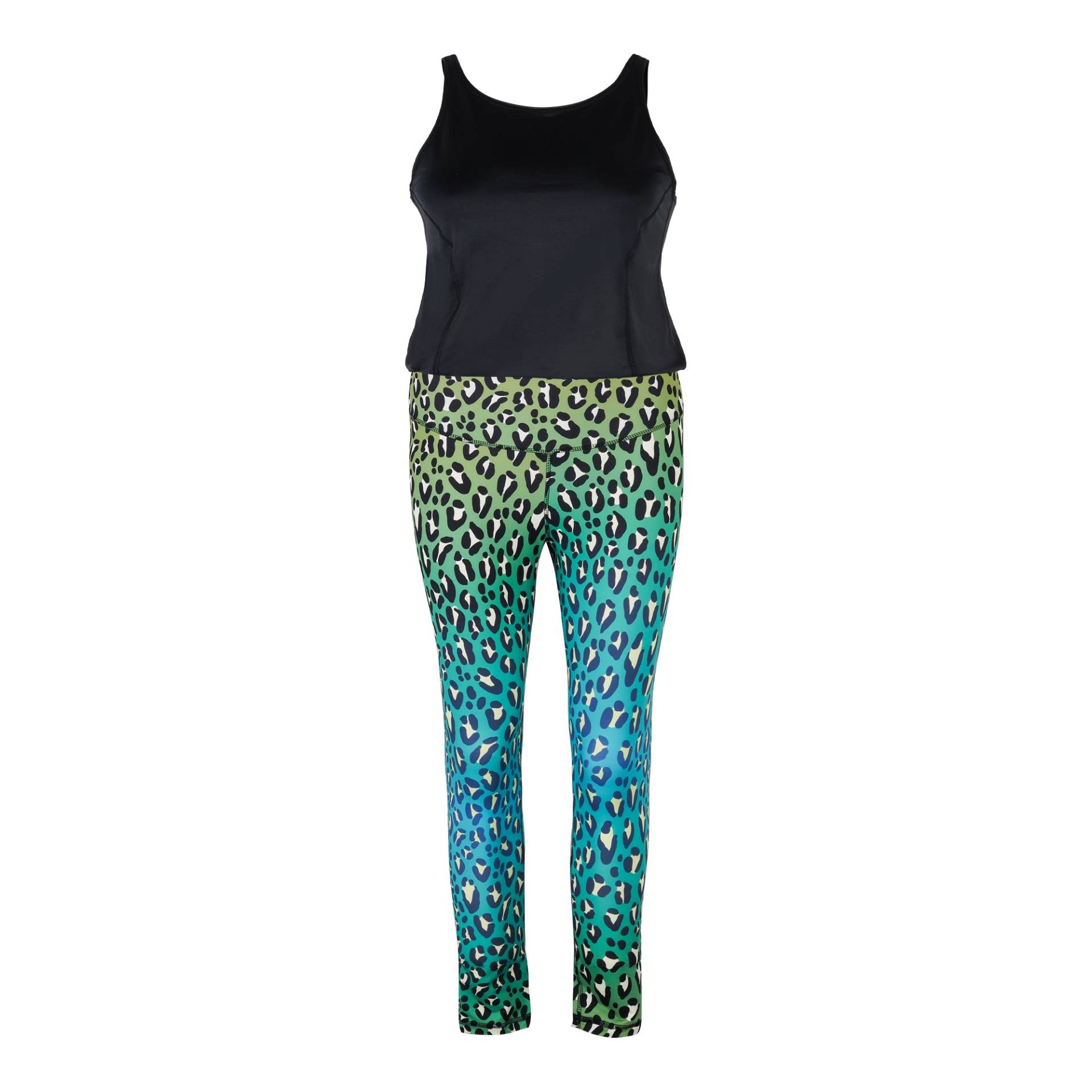 Jumpsuit Active Safari Grün mit Schwarz von Konekto
