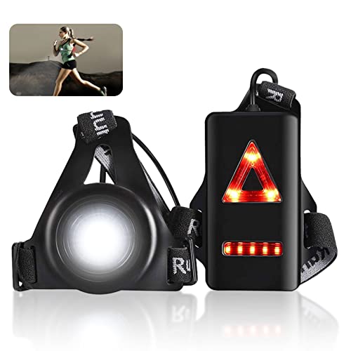 Konesky Laufende Nachtlampe, Wasserdichter Außensport USB-Ladung Joggen Brustlicht 3 Beleuchtungsmodi mit Abnehmbarem Befestigungsband (1 Pack) von Konesky