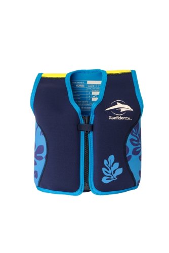 Kinder-Schwimmlernhilfe Aus Neopren, Navy/Blue Palm, Konfidence Jacket Größe 4-5 Jahre: 16-21 kg, Brustumfang Ca 61 CM von Konfidence