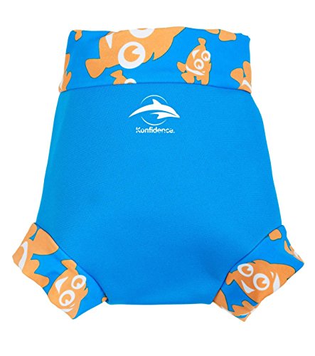 Konfidence Unisex Baby neonappy Schwimmhose Schwimmwindel Cover, Blau (Cyan/Clownfish), Small von Konfidence
