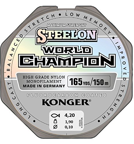 Angelschnur KONGER World Champion Fluorocarbon Coated 0,10-0,30mm/150m Monofile Schnur super stark ! (0,10mm / 1,90kg) von Konger