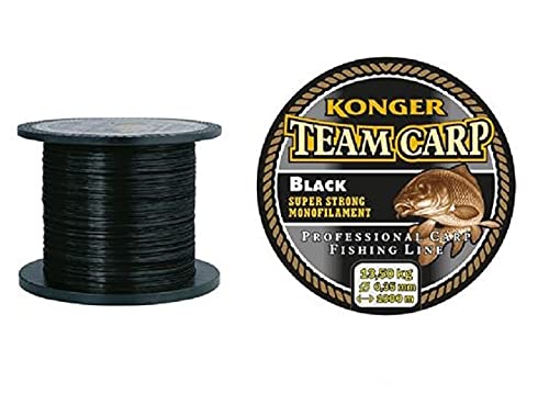 Angelschnur Karpfenschnur KONGER Team CARP Black 1000m Monofile Feeder Karpfen (0,25mm / 8,00kg) von Konger