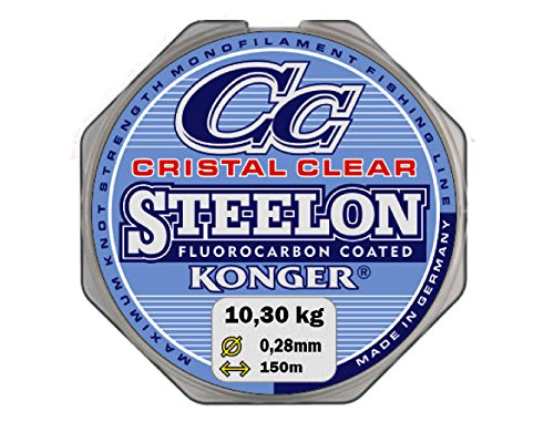Konger Angelschnur Cristal Clear Fluorocarbon Coated 0,12-0,50mm/150m Monofile Super stark ! (0,28mm / 10,30kg) von Konger