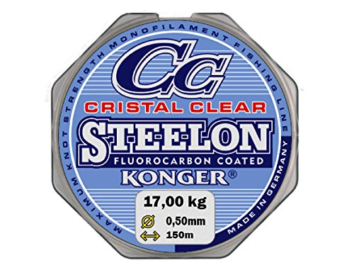 Konger Angelschnur Cristal Clear Fluorocarbon Coated 0,12-0,50mm/150m Monofile Super stark ! (0,50mm / 17kg) von Konger