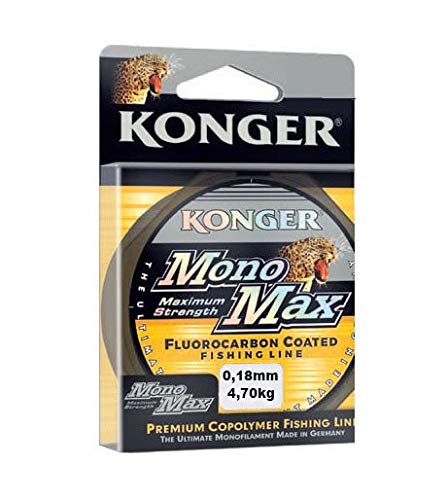 Konger Angelschnur MONOMAX FLUOROCARBON Coated 0,12mm-0,50mm/150m Spule Monofile (0,18mm / 4,70kg) von Konger