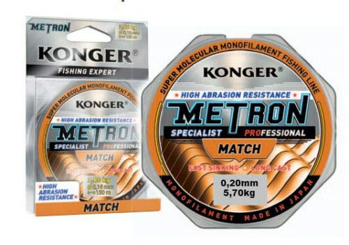 Konger Angelschnur Metron Specialist Pro Match Spule 150m stark! (0,20mm / 5,70kg) von Konger