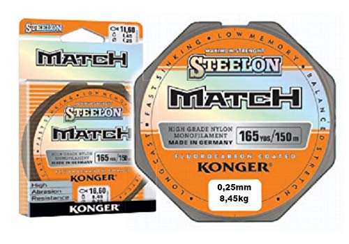 Konger Angelschnur STEELON Match Fluorocarbon Coated Monofile 150m (0,25mm / 8,45kg) von Konger