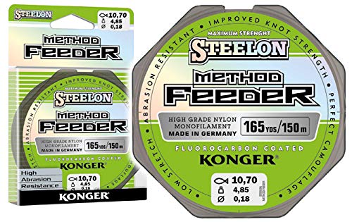 Angelschnur KONGER Steelon Method Feeder Fluorocarbon Coated Monofile Spule 150m 0,18-0,30mm Feederschnur Feeder Methode TOP! (0,18mm / 4,85kg) von Konger