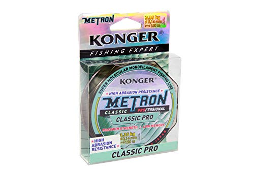 Konger Angelschnur metron Classic Pro Spule 150m Monofile (0,14mm / 3,35kg) von Konger