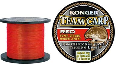 Konger Żyłka wędkarska Team CARP RED szybko opadająca 1000 m 0,20-0,40 mm żyłka sprężynowa (0,28/10,0 kg) von Konger