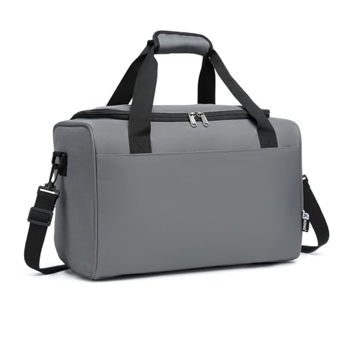 KONO Reisetaschen Handgepäck Ryanair 40x20x25 Tasche für Flugzeug Reisetasche Gepäck Weekender Große Maximal Handgepäck für Herren und Damen mit Schultergurt (Grau) von KONO