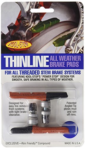 KOOL STOP Allwetter-Bremsschuh "Thinline" für V-Brake, Schraubbefestigung, Karte à 2 Stück 2 Komponenten von Kool Stop