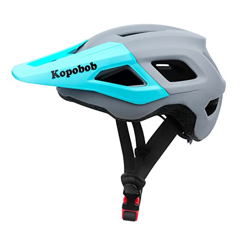 Kopobob Fahrradhelm Herren und Damen, Leichter Erwachsene Fahrradhelm Mountainbike Helm mit Visier MTB Fahrradhelm für Männer, Frauen und Jugendliche (56-60CM) von Kopobob