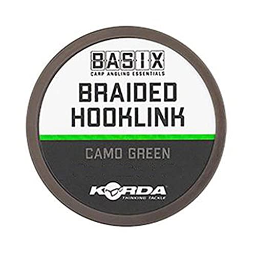 Korda Basix Braided Hooklink Camo Green 10m 25lb KBX013 Vorfach Vorfachmaterial Karpfenvorfach von Korda