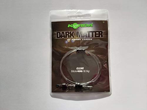 Korda Dark Matter QC Swivel Leader 50cm 40lb Clear KSZ73 Karpfenleader Vorfach Montage von Korda