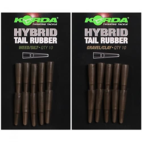 Korda Hybrid Tail Rubber - 10 Tubes, Farbe:Gravel/Clay von Korda