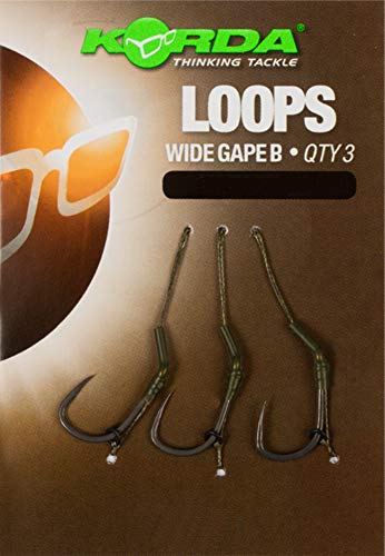 Korda Loop Rigs DF Wide Gape 18lbs - 3 Karpfenrigs, Größe:4 von Korda