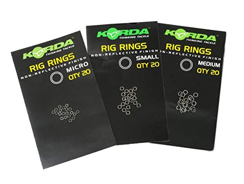 Korda Rig Ring - 20 Ringe für Karpfenmontagen, Größe:Small von Korda