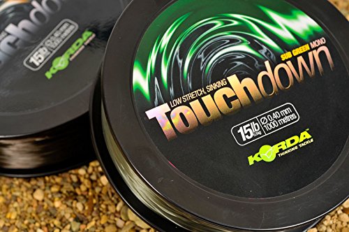Touchdown-Angelschnur von Korda für Karpfenangeln, erhältlich in braun oder grün mit 4,5 kg, 5,4 kg und 6,8 kg Bruchlast, braun, 15LB von Korda