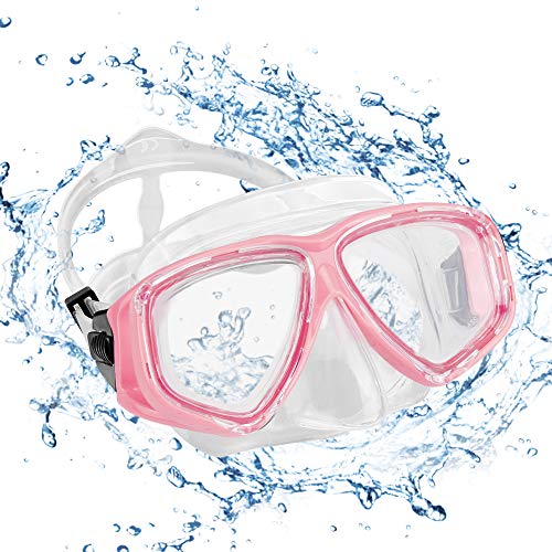 KOROSTRO Taucherbrille Erwachsene, Anti-Fog Schnorchelbrille Schwimmbrille Tauchmaske, Wasserdicht, Lecksicher, UV Schutz, Verstellbares Silikonband, Schnorcheln Enthusiasten Beste Wahl - Pink von Korostro