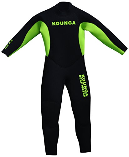 Kounga Jungen DW 3.2 Neoprene Full 3/2 Neoprenanzug, schwarz/grün, 38 von Kounga