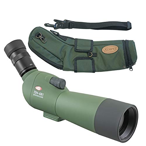 Kowa TSN-601 wasserdichtes SPEKTIV-Set mit Winkeleinblick und Zoomokular TSE-Z9B 20-60x60 und Tasche C-601, Ideal für den Einstieg in die Vogel- und Naturbeobachtung, Sportschützen oder für die Jagd, von Kowa