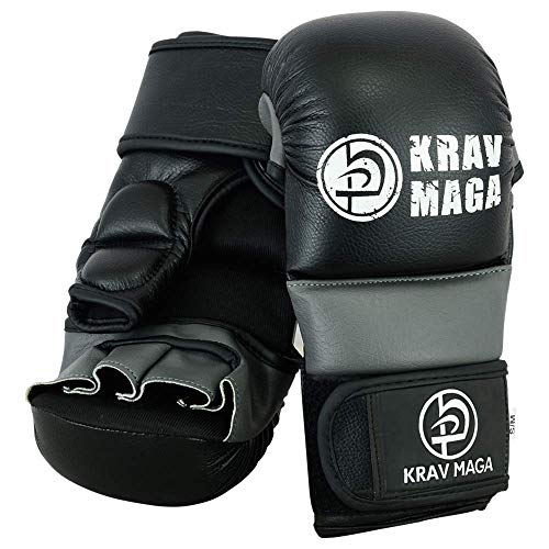 Krav Maga Schwarzer Sparring und Grappling Shooto-Handschuh, 200 g, Schwarz , S/M von Krav Maga