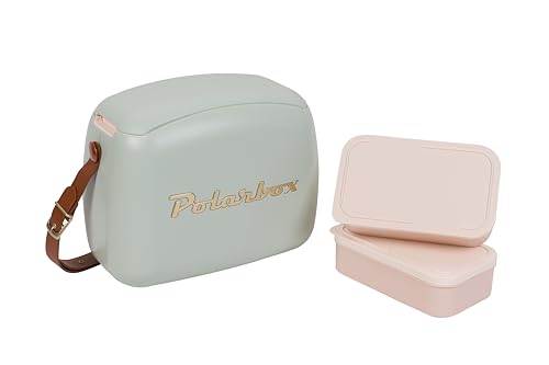 Kreher Kühltasche mit Brotdose, Kühlbare Lunchbox, Passive Kühlbox für Lebensmittel, Medikamente, Mittagessen im Retro-Design (Matcha Grün/Gold) von Kreher