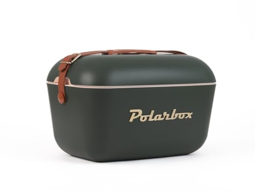 Kühlbox | Passive Kühlbox | Kühltaschen Polar in Retro Vintage Design aus Kunststoff mit polystyrol (Airpop) thermische Isolierung (Waldgrün, 12 L) von Kreher