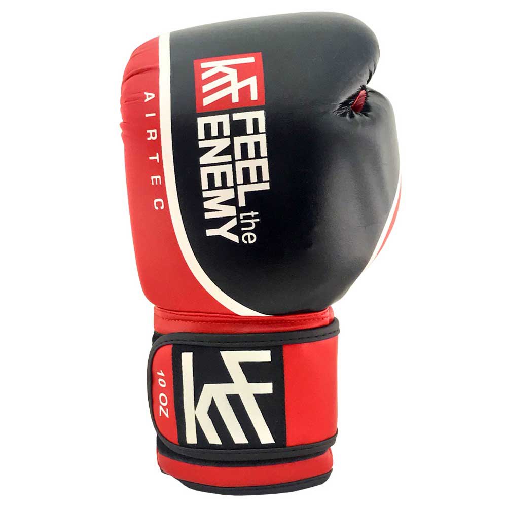 Krf Feel The Enemy Airtec Leather Boxing Gloves Rot,Schwarz 10 oz von Krf Feel The Enemy