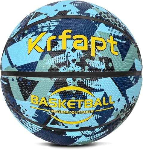 Kinder Mini Basketball Größe #5 ideal auf die Jugend Kinderhände für Ausbildung weicher Basketball mit griffiger Oberfläche (Blau, 3) von Krfapt
