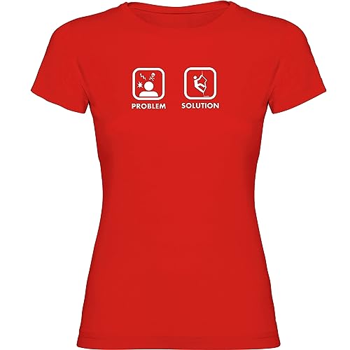 K KRUSKIS - T Shirt Klettern Problem Solution Climb Zurzarm Frau - 2XL, Rot von K KRUSKIS