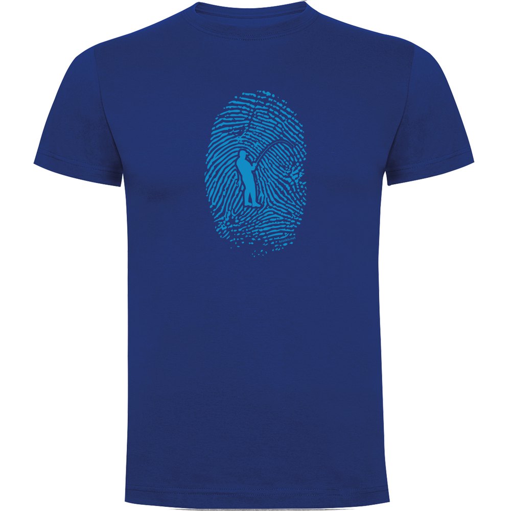 Kruskis Angler Fingerprint Short Sleeve T-shirt Blau 2XL Mann von Kruskis