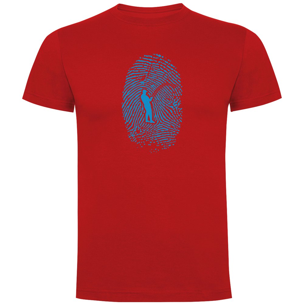Kruskis Angler Fingerprint Short Sleeve T-shirt Rot XL Mann von Kruskis