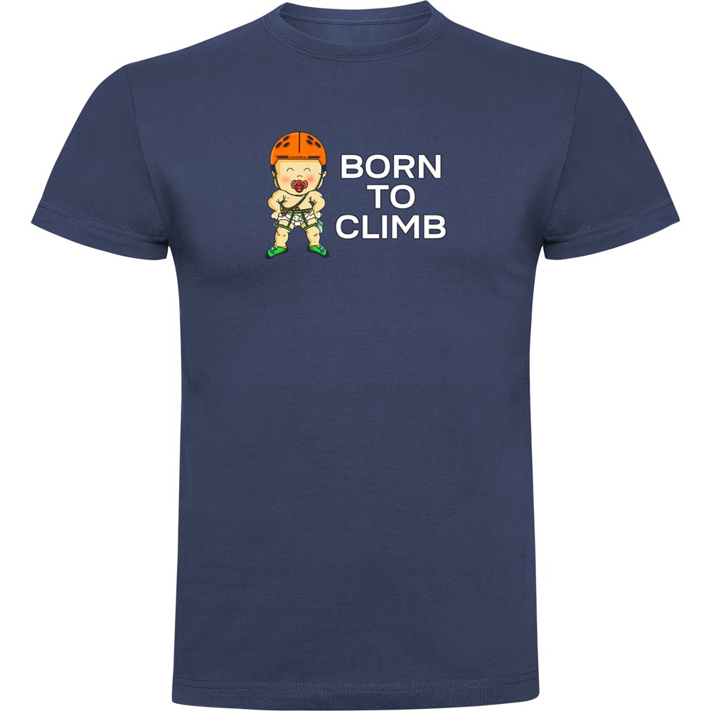 Kruskis Born To Climb Short Sleeve T-shirt Blau XL Mann von Kruskis
