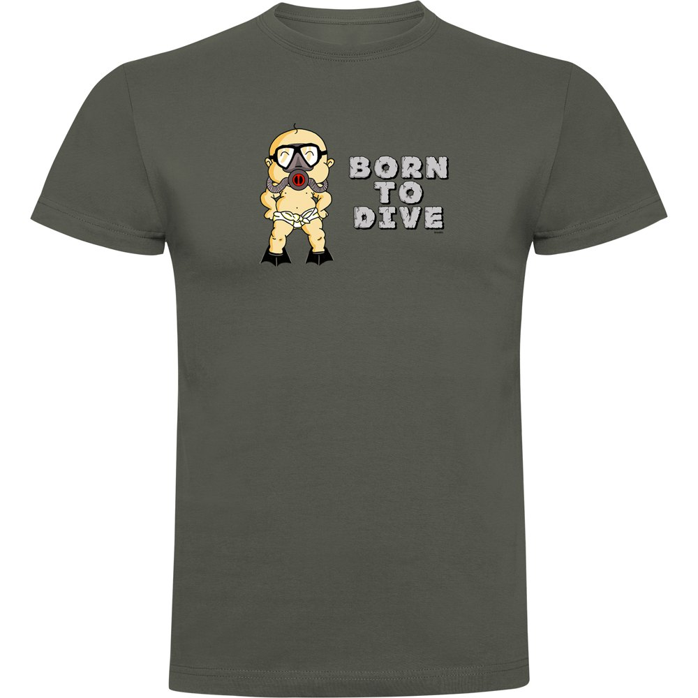 Kruskis Born To Dive Short Sleeve T-shirt Grün L Mann von Kruskis